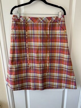 Pendleton Coral Multi Plaid A-Line Skirt Y2K 2000s Vintage